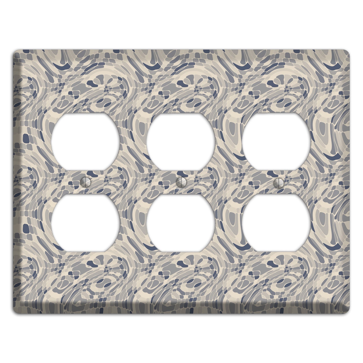 Blue and Beige Abstract 2 3 Duplex Wallplate