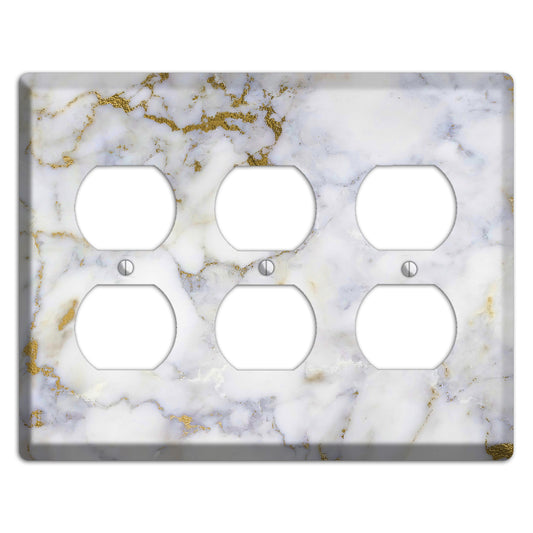 Metallic Bronze Marble 3 Duplex Wallplate