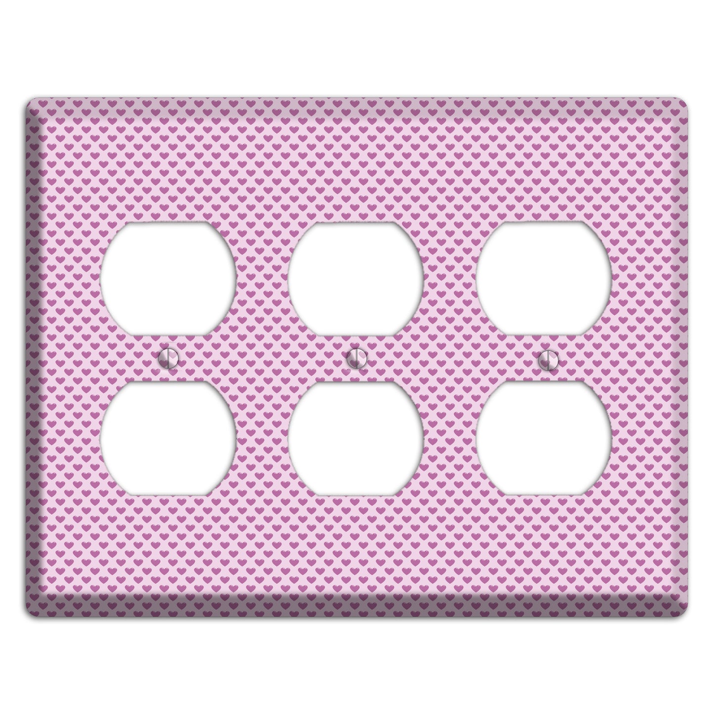 Pink Hearts 3 Duplex Wallplate