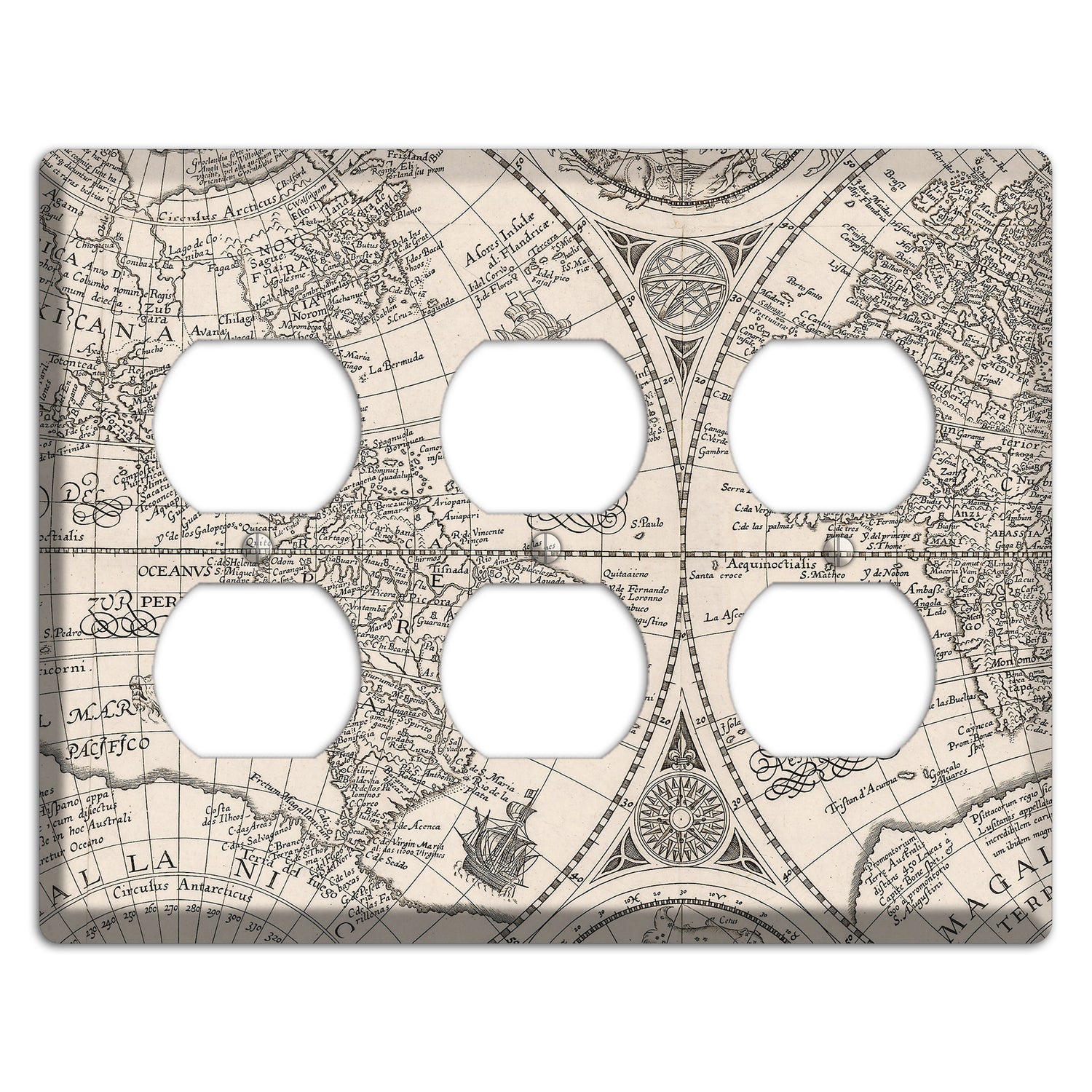 Map of South America 3 Duplex Wallplate