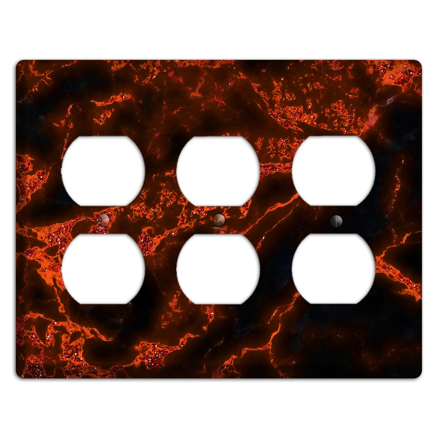 Black and Red Marble 3 Duplex Wallplate