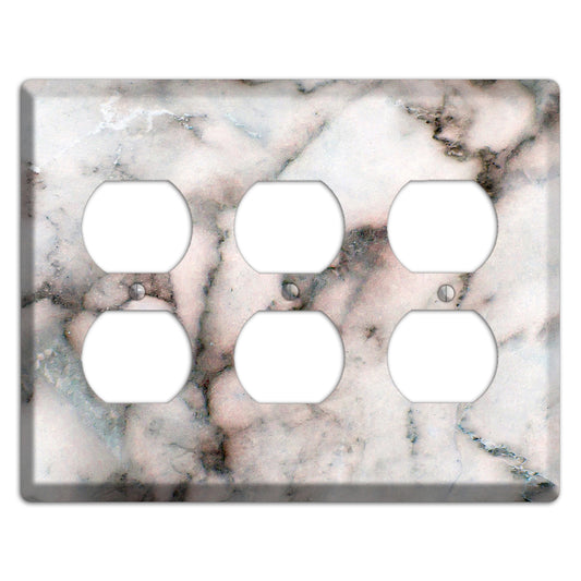 Black, Maroon Marble 3 Duplex Wallplate