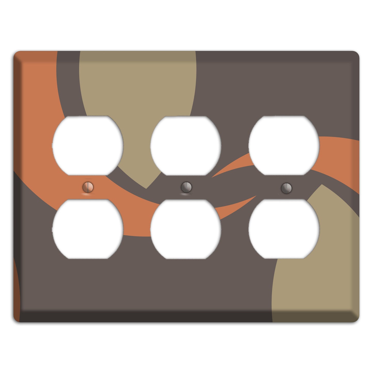 Grey Beige and Orange Abstract 3 Duplex Wallplate