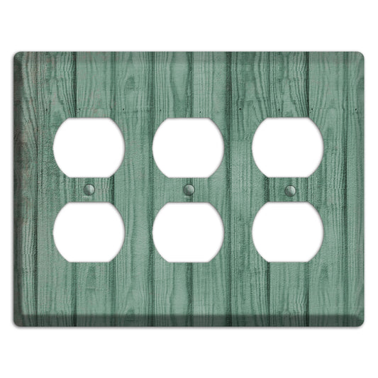 Laurel Weathered Wood 3 Duplex Wallplate