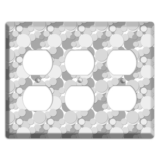 Multi Grey Bubble Dots 3 Duplex Wallplate