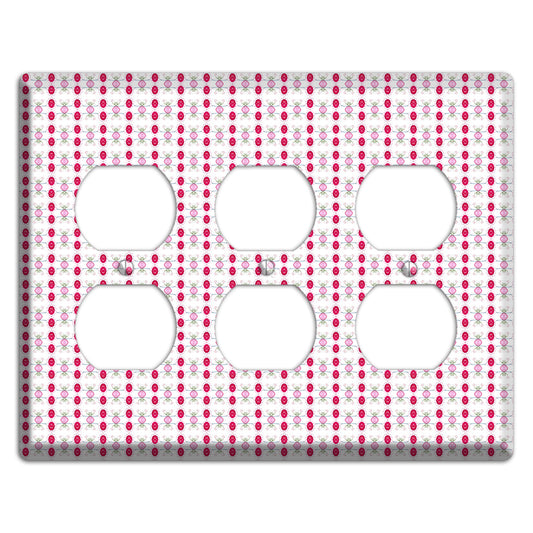 Multi Pink Cartouche 3 Duplex Wallplate