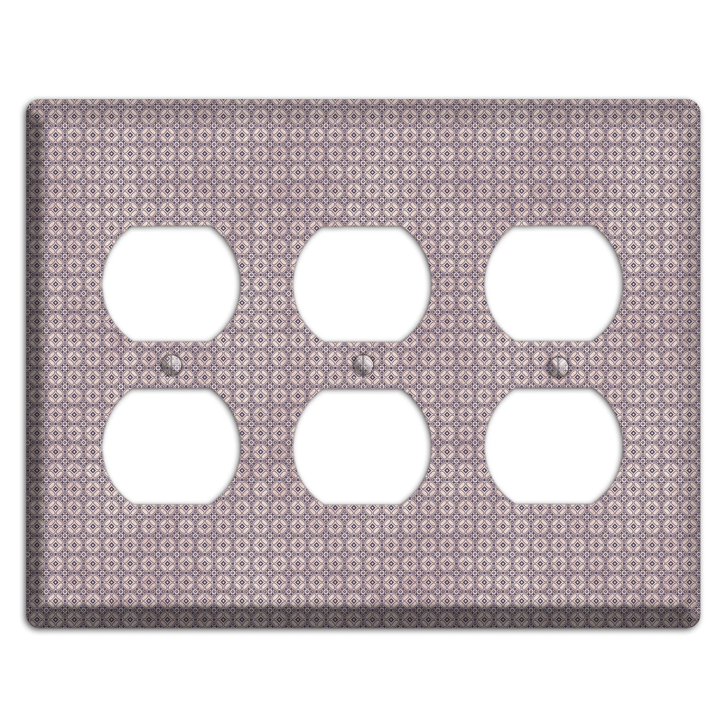 Multi Dusty Mauve Arabesque 3 Duplex Wallplate