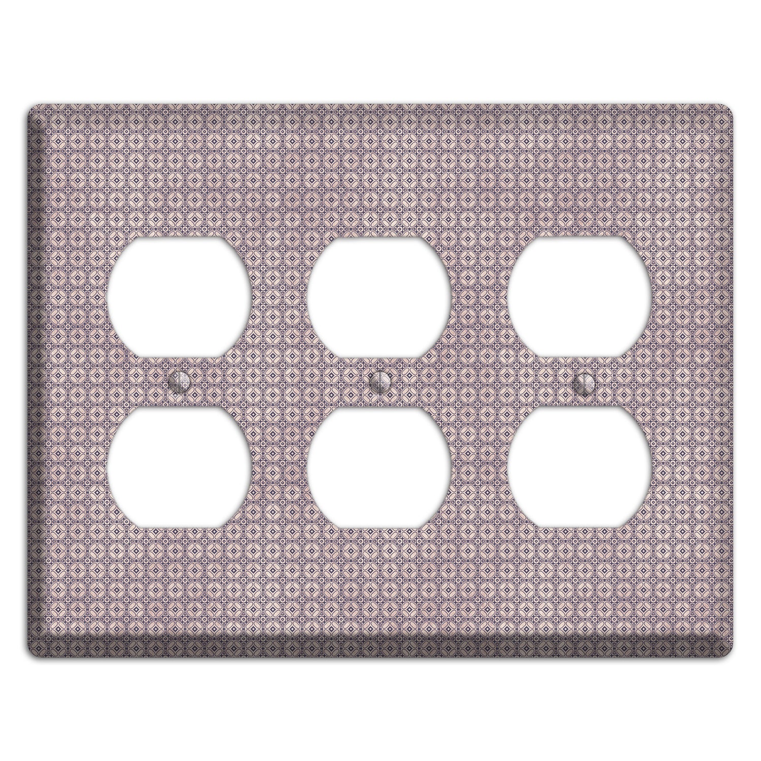 Multi Dusty Mauve Arabesque 3 Duplex Wallplate