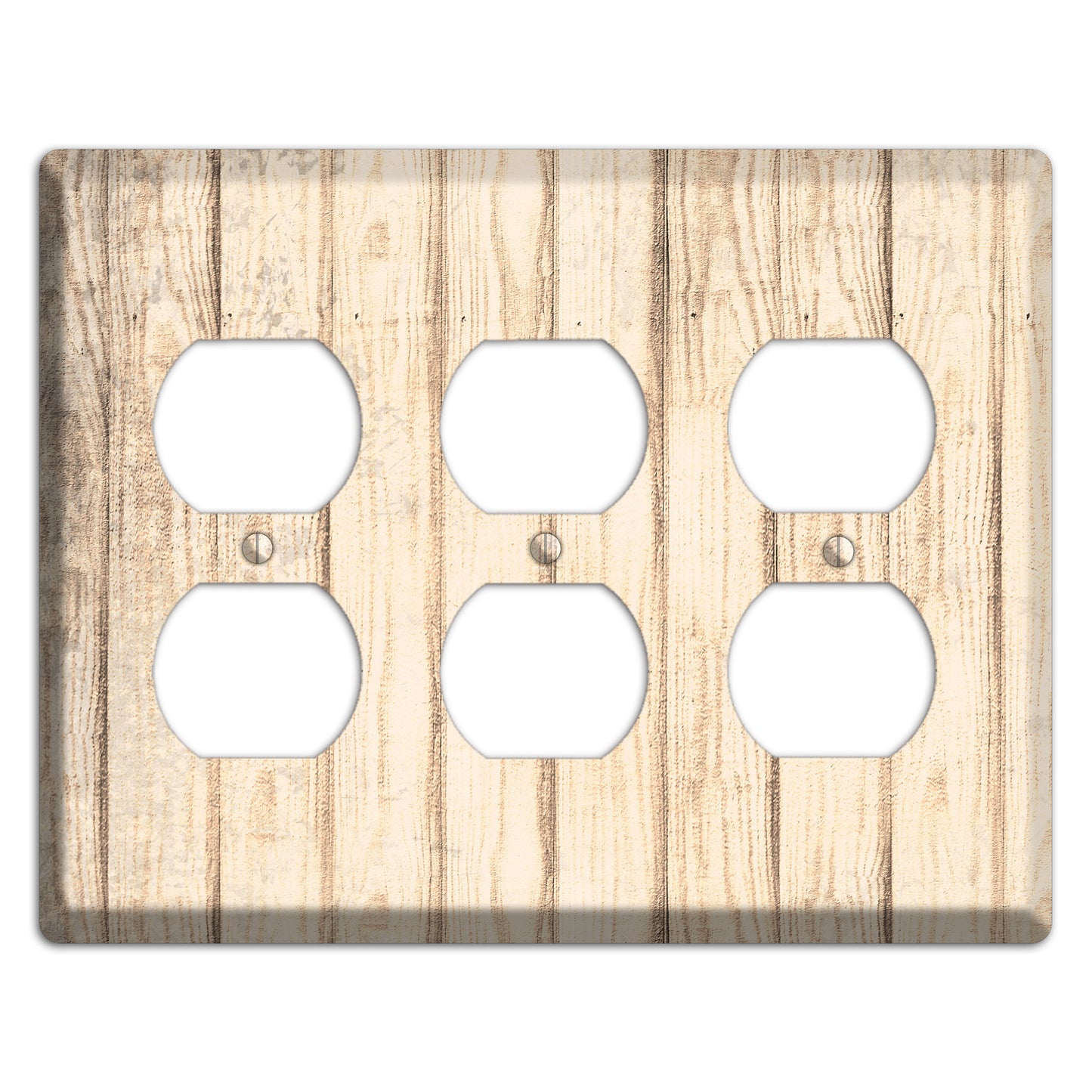 Sidecar Weathered Wood 3 Duplex Wallplate