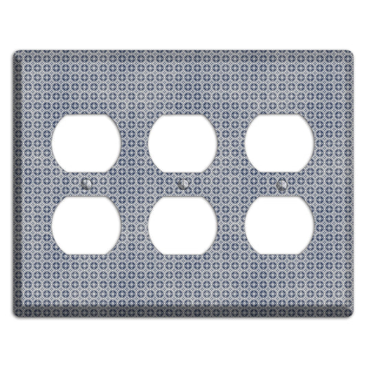 Multi Grey Arabesque 3 Duplex Wallplate