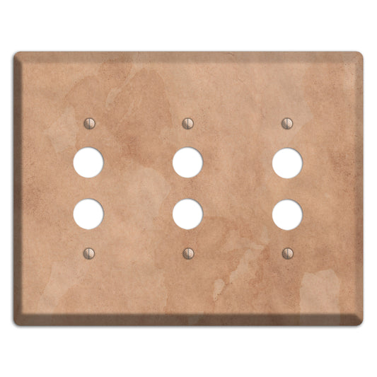 Aged Paper 3 3 Pushbutton Wallplate