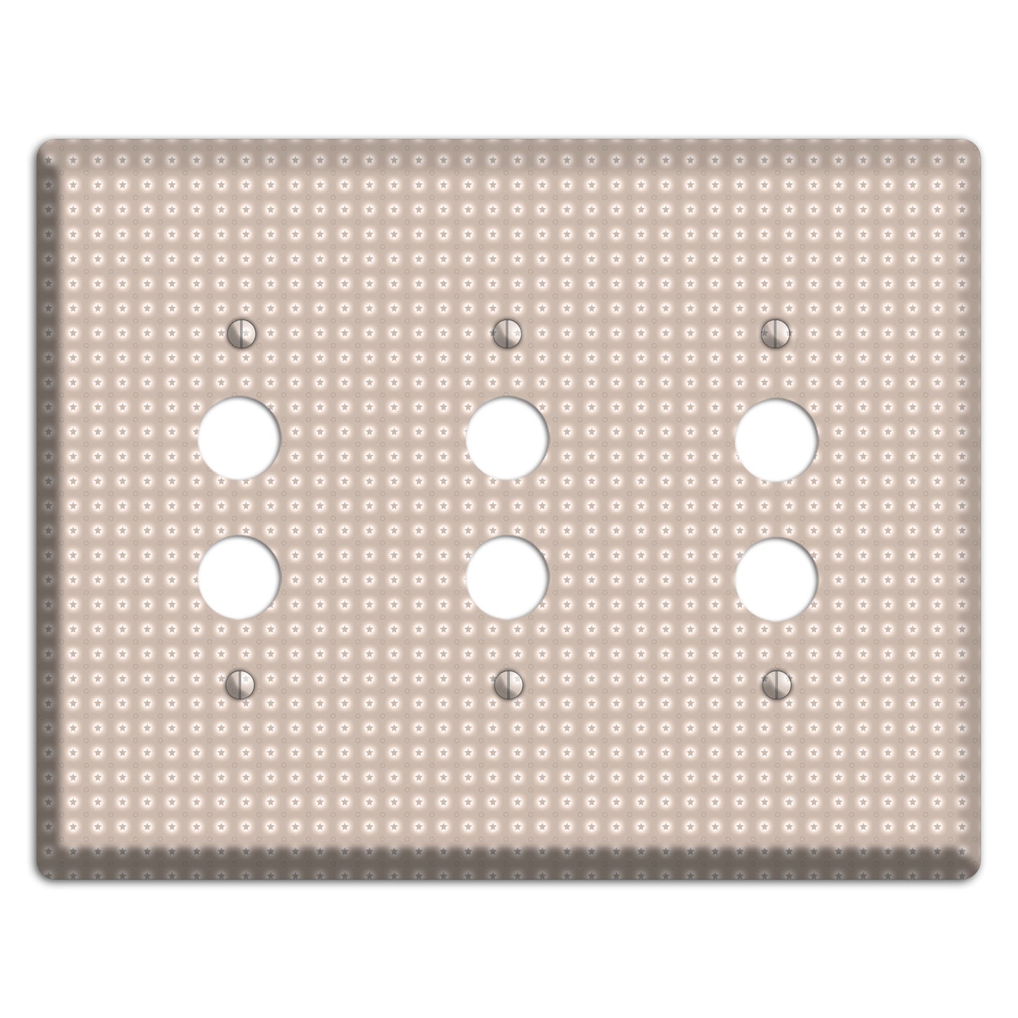 Beige with Circled Stars 3 Pushbutton Wallplate