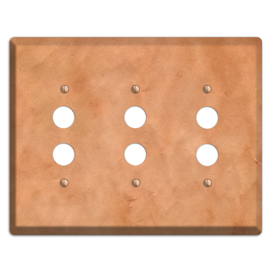 Aged Paper 11 3 Pushbutton Wallplate