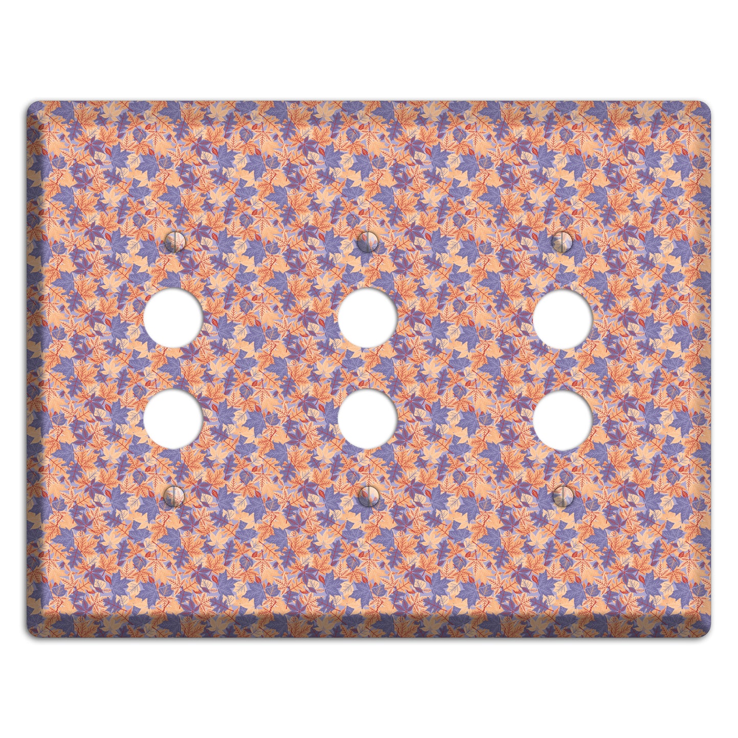 Autumn Leaves Overlay 3 Pushbutton Wallplate