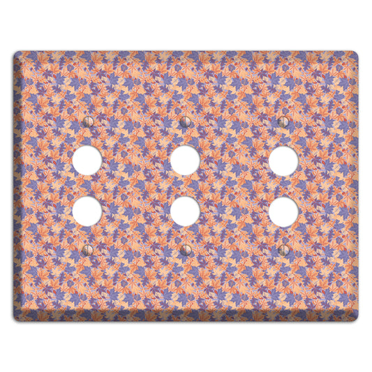 Autumn Leaves Overlay 3 Pushbutton Wallplate