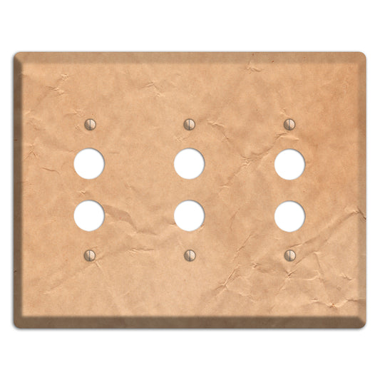 Aged Paper 6 3 Pushbutton Wallplate