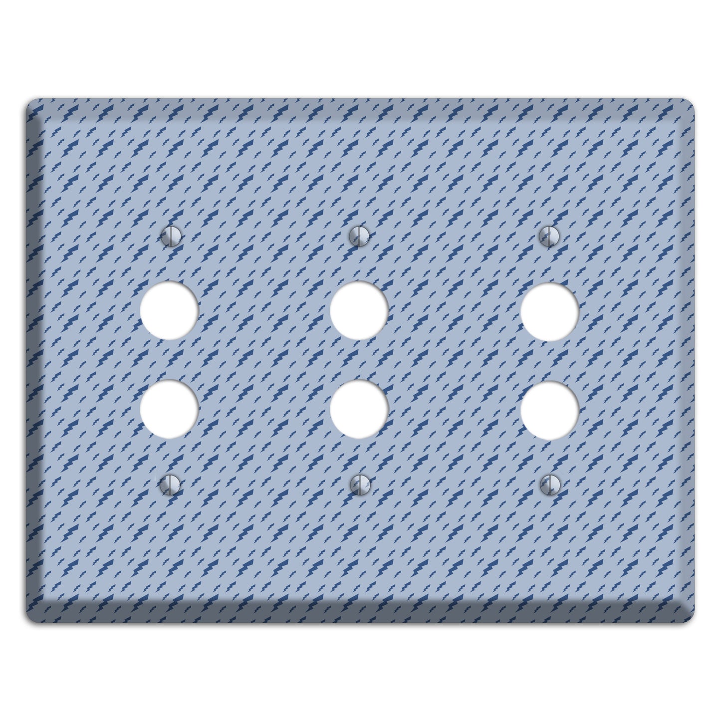 Blue Bolts 3 Pushbutton Wallplate