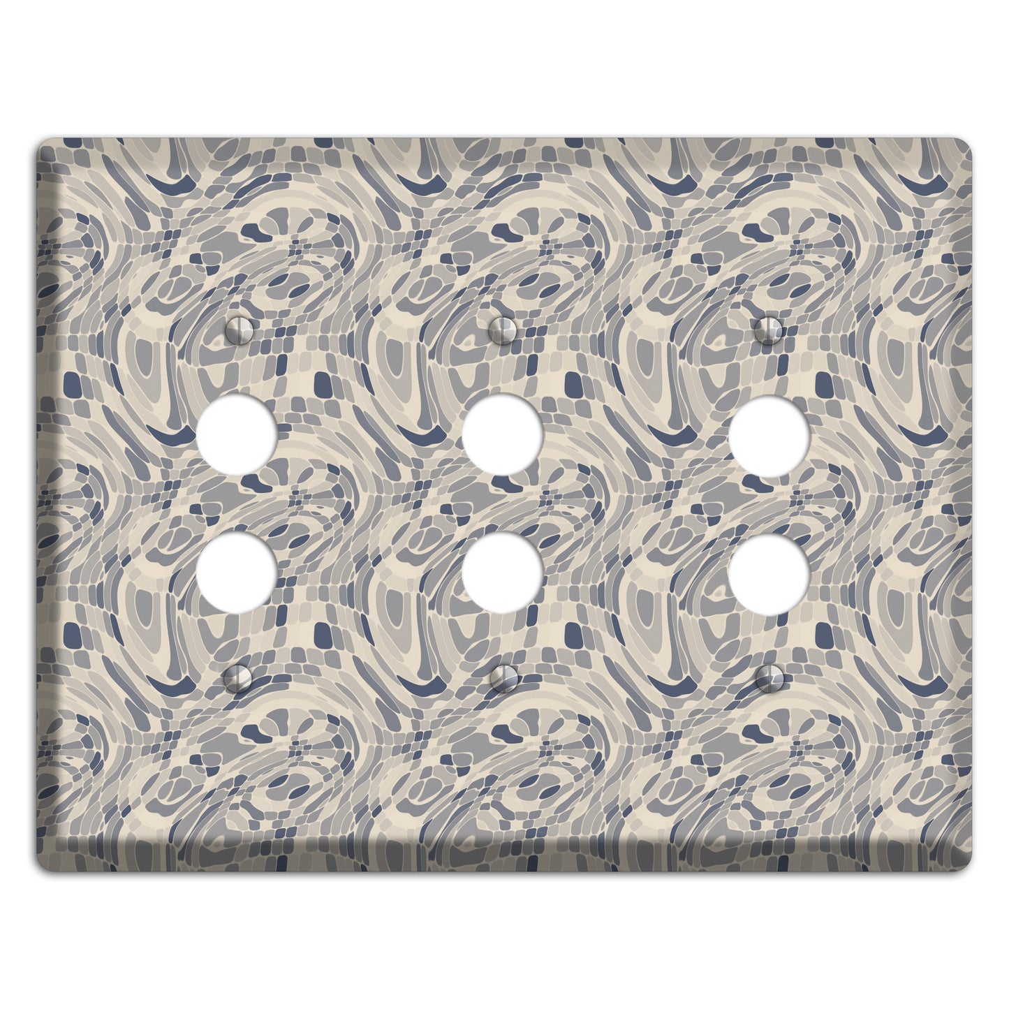 Blue and Beige Abstract 2 3 Pushbutton Wallplate