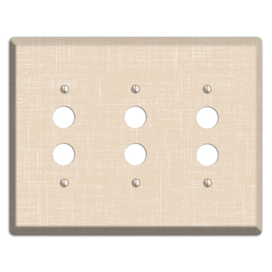 Double Spanish White Neutral Texture 3 Pushbutton Wallplate