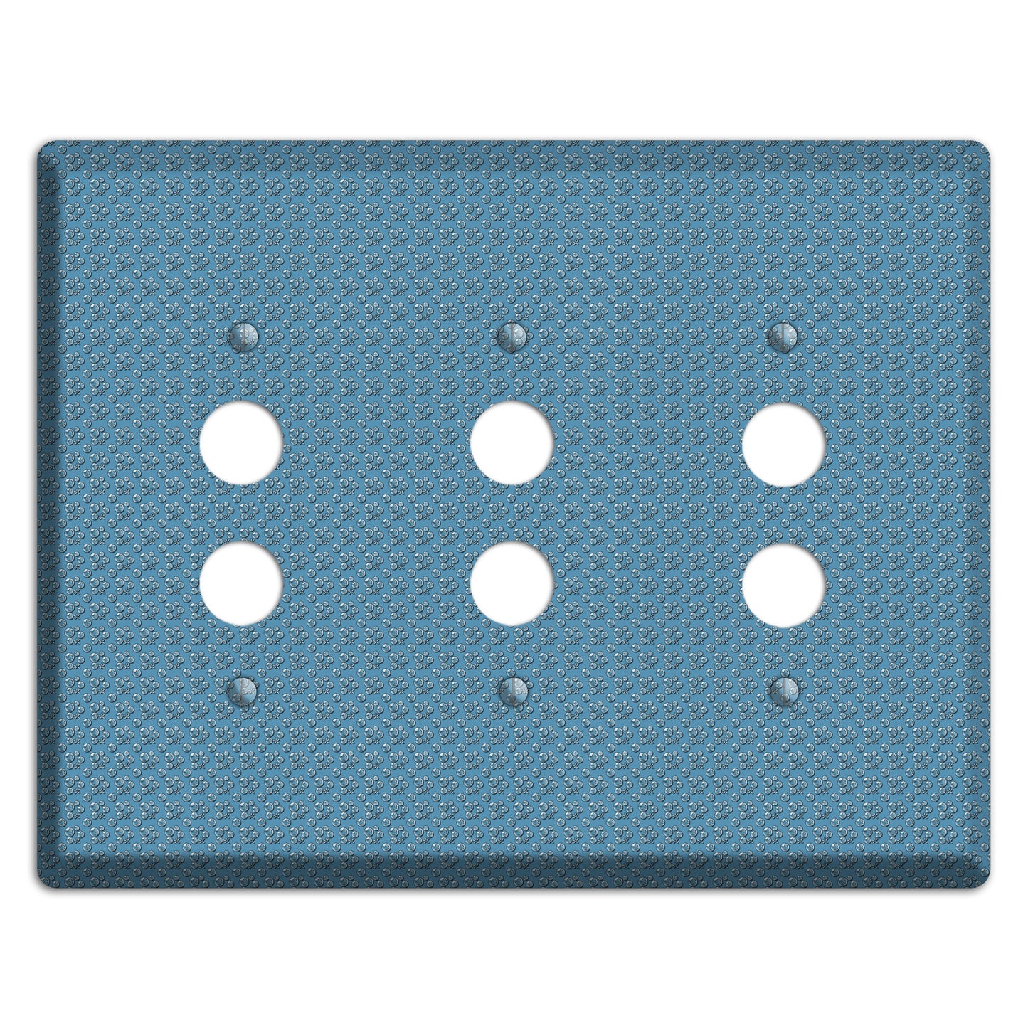 Blue Bubbles 3 Pushbutton Wallplate