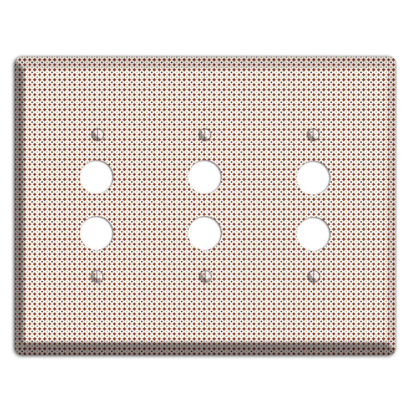 Beige Weave 3 Pushbutton Wallplate