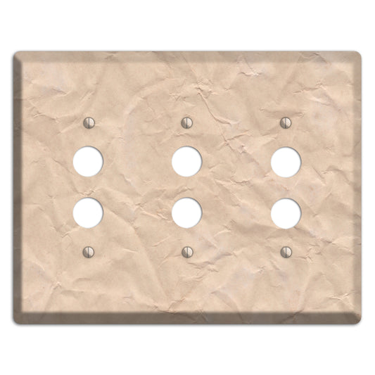 Aged Paper 5 3 Pushbutton Wallplate