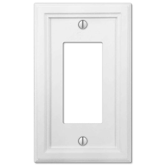 Elly White Wood 1 Rocker (GFI) Wallplate:Wallplatesonline.com