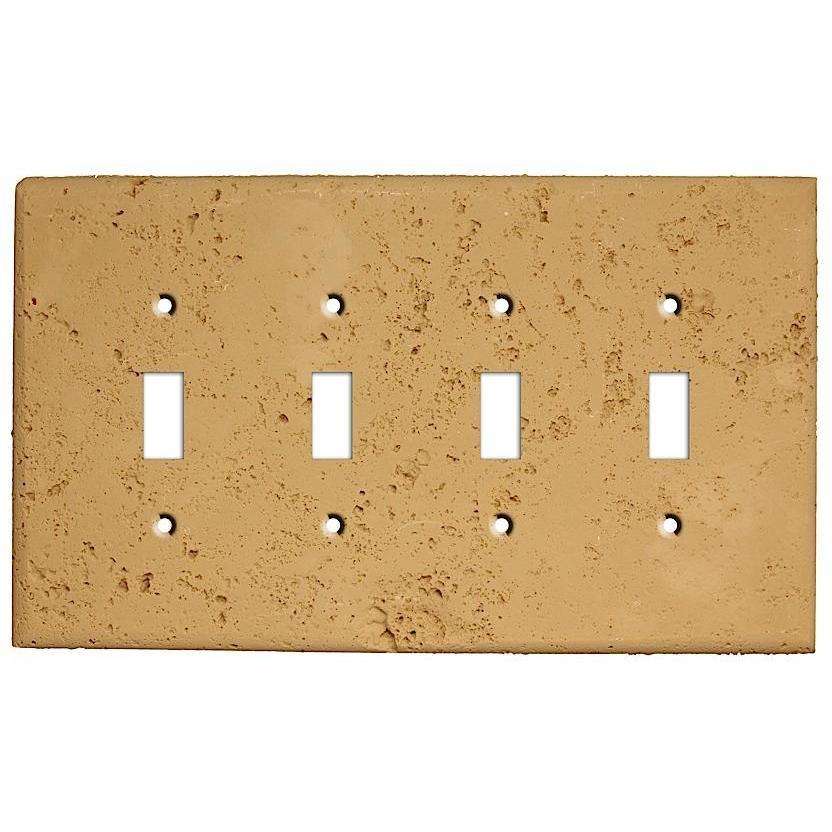 Caramel Stone Four Toggle Switchplate:Wallplatesonline.com