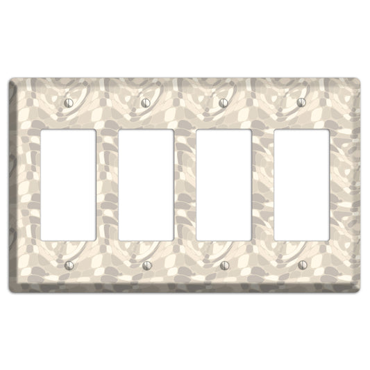 Beige Large Abstract 4 Rocker Wallplate