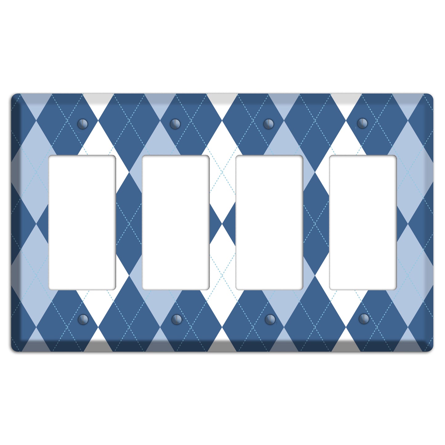 Blue Argyle 4 Rocker Wallplate