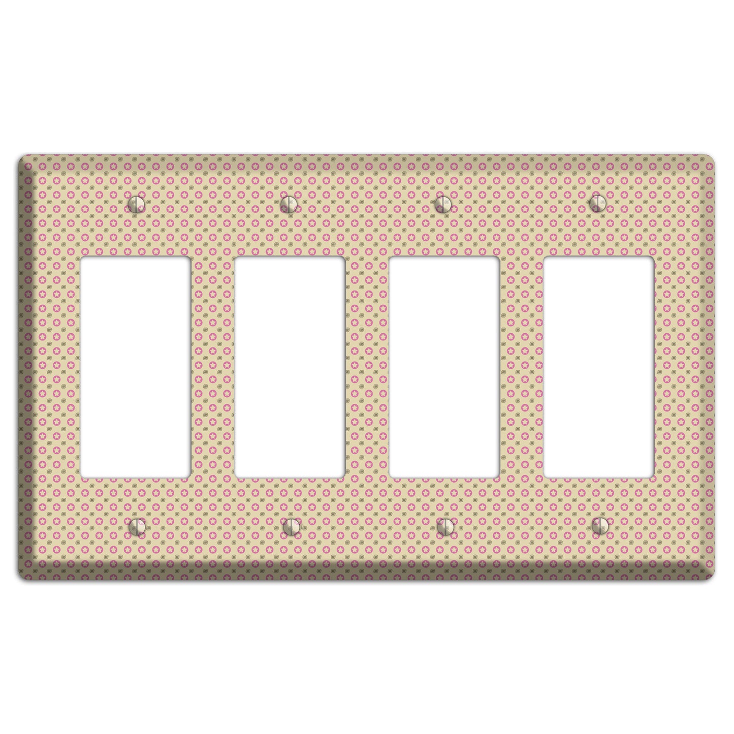 Beige with Pink Stars 4 Rocker Wallplate