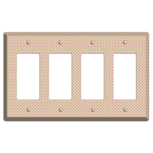 Beige with Pink Stars 4 Rocker Wallplate