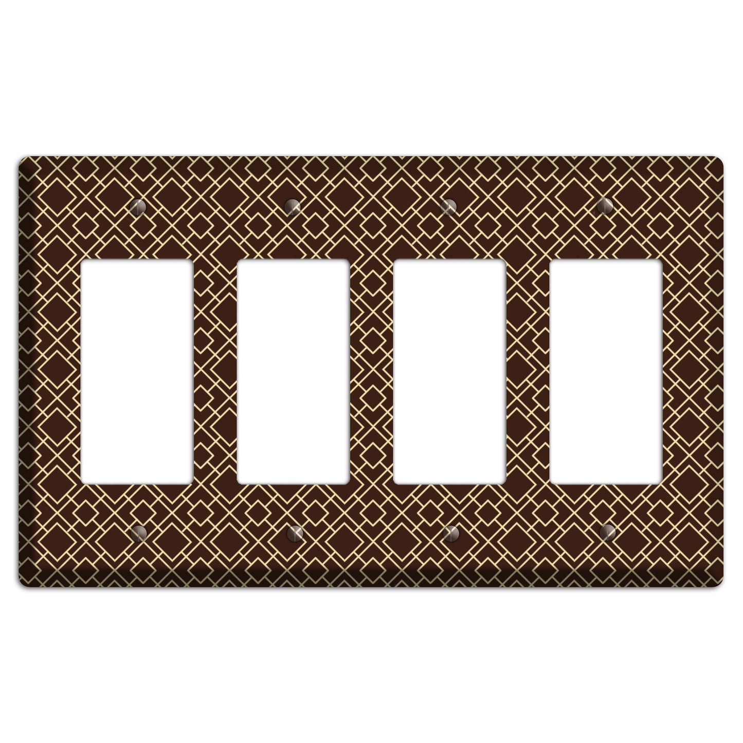 Asian Square Pattern 4 Rocker Wallplate