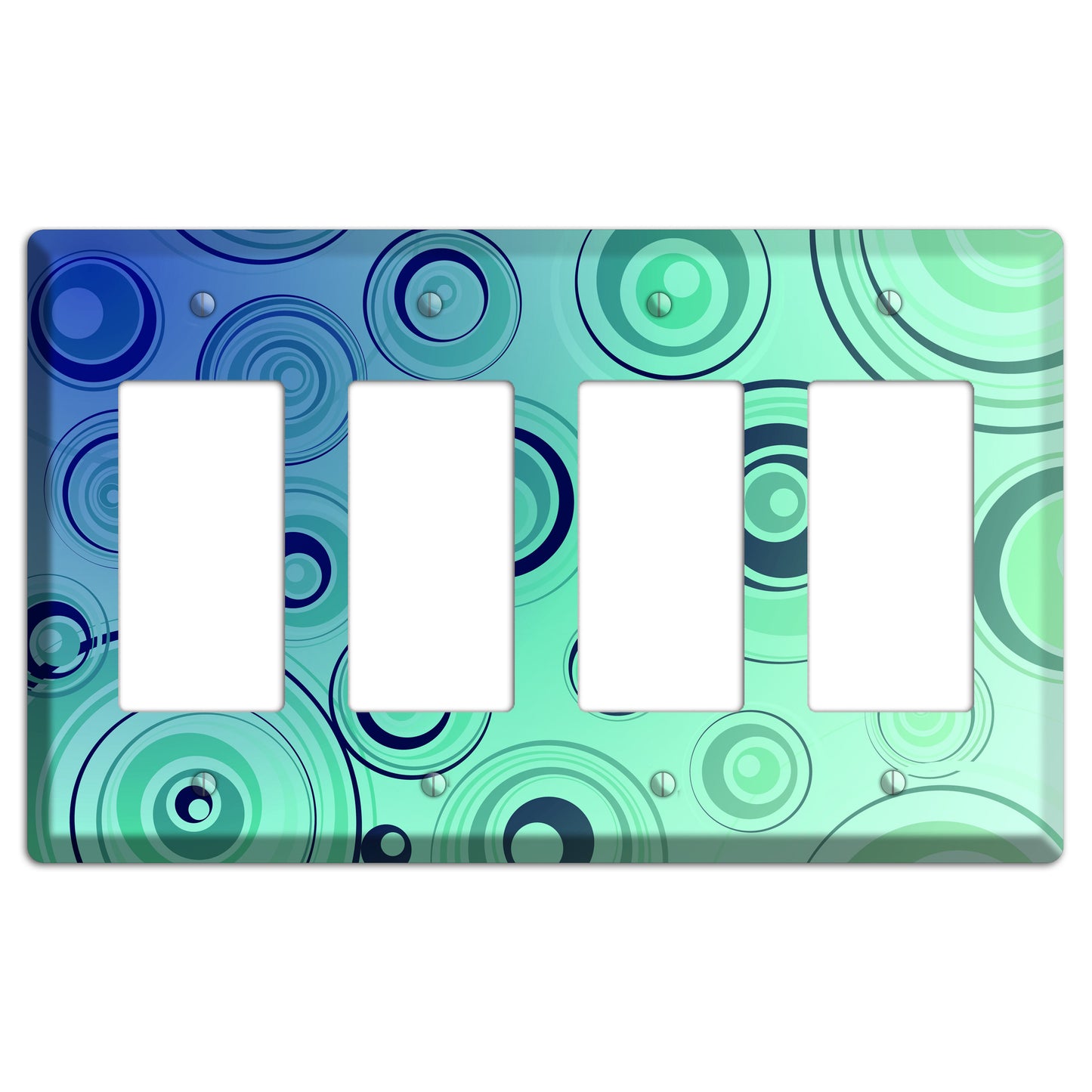 Blue and Green Circles 4 Rocker Wallplate