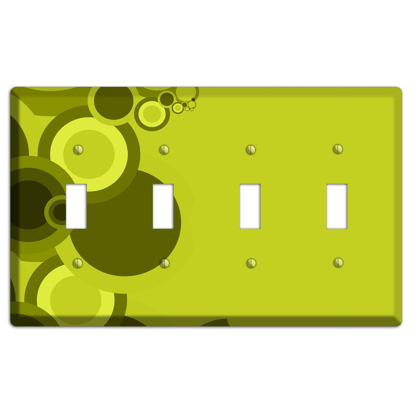 Green Circles 4 Toggle Wallplate