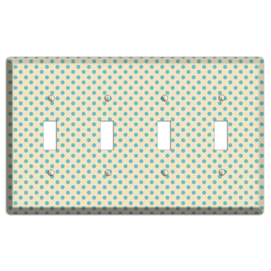 Soft Green Polka Dots 4 Toggle Wallplate