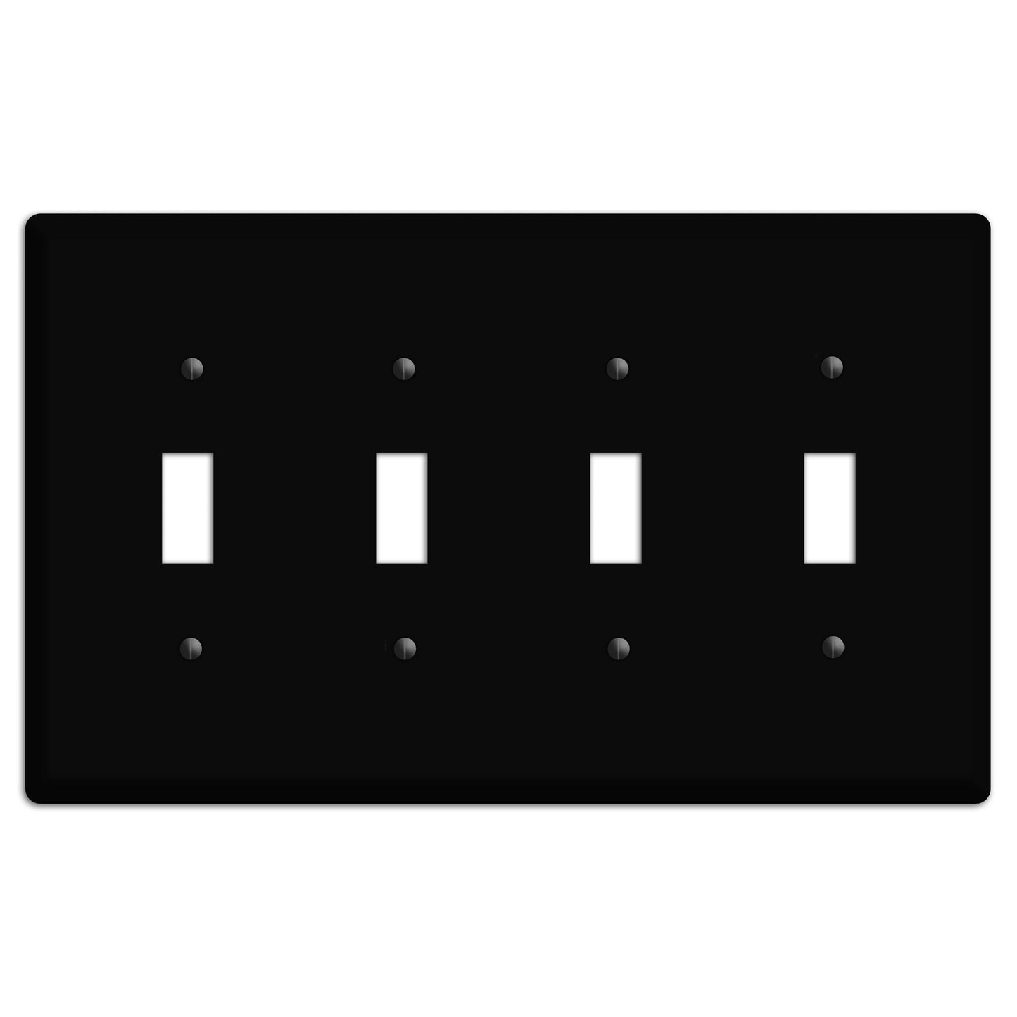 Satin Black Metal 4 Toggle Wallplate