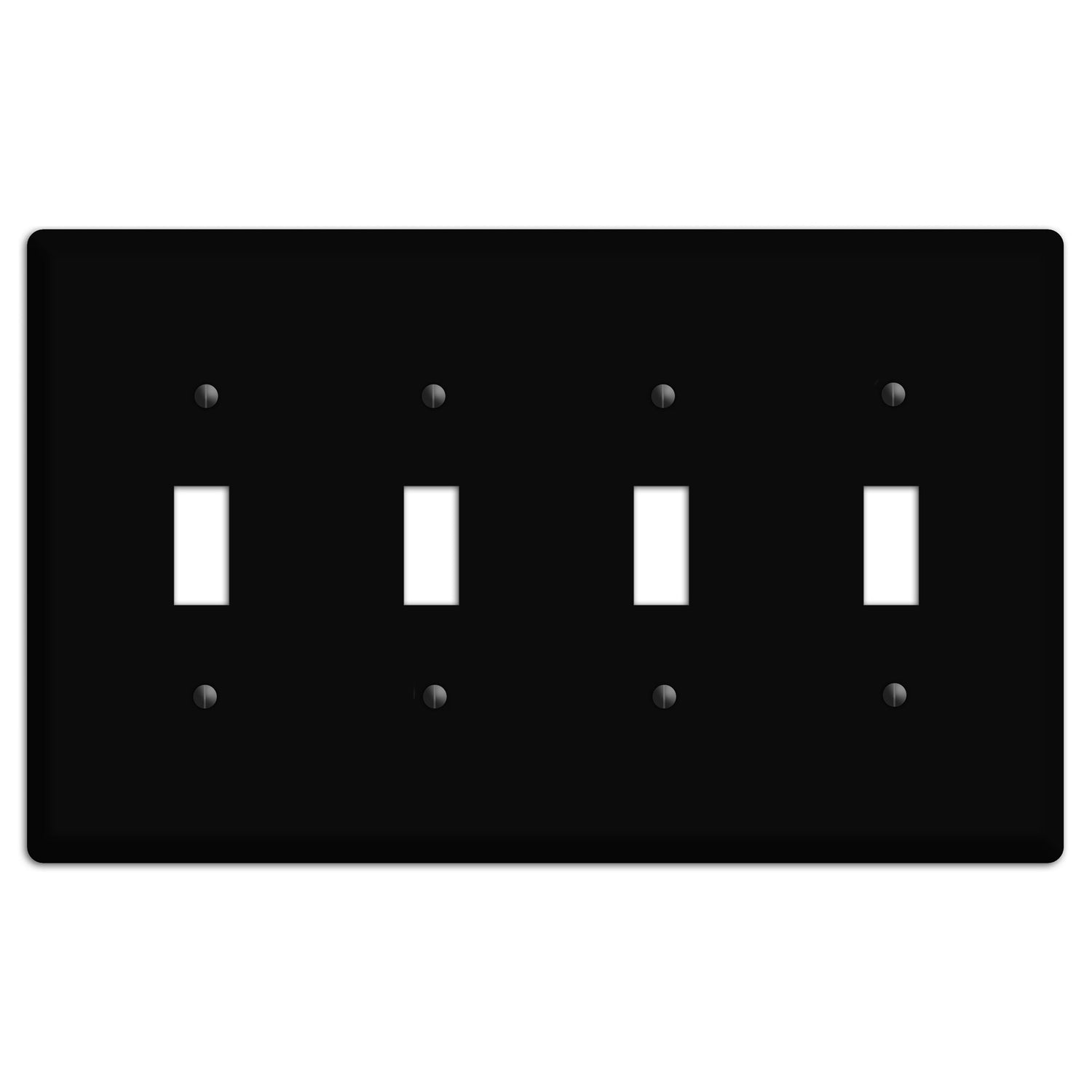 Satin Black Metal 4 Toggle Wallplate