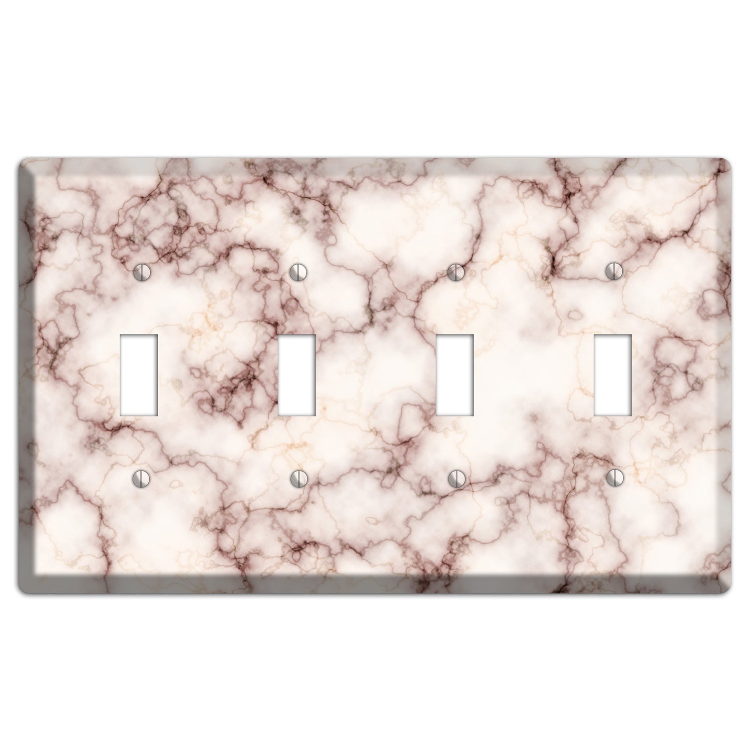 Burgundy Stained Marble 4 Toggle Wallplate