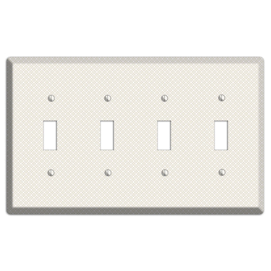 Off White Geometric 4 Toggle Wallplate