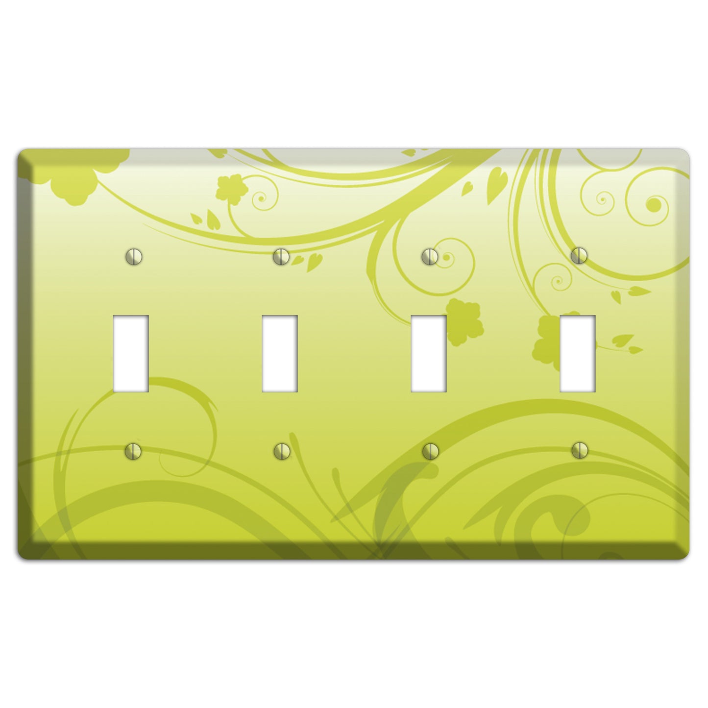 Green Swirls 4 Toggle Wallplate