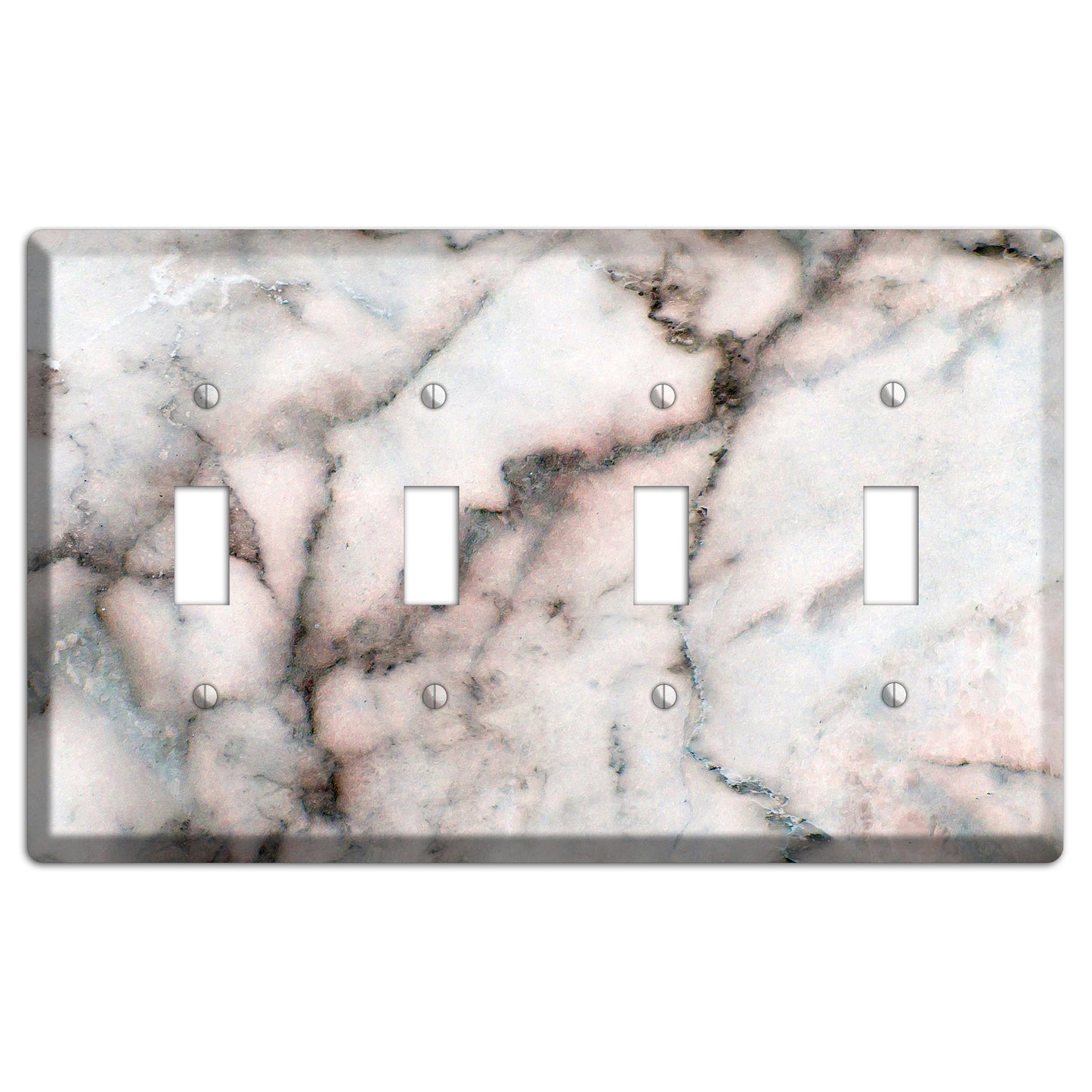 Black, Maroon Marble 4 Toggle Wallplate