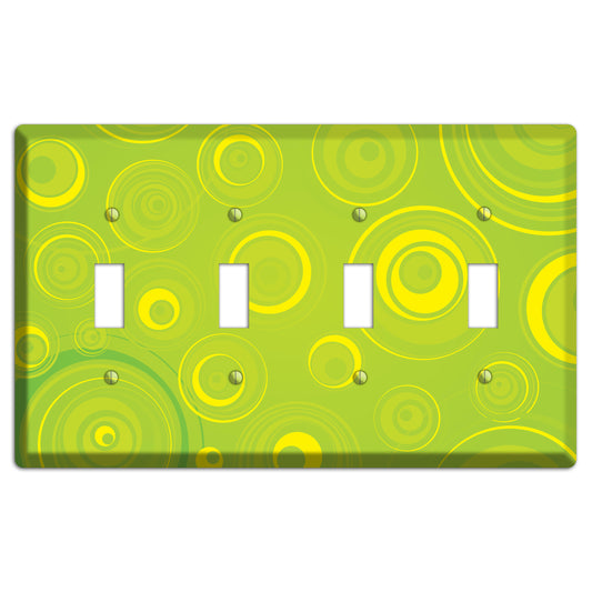 Green-yellow Circles 4 Toggle Wallplate