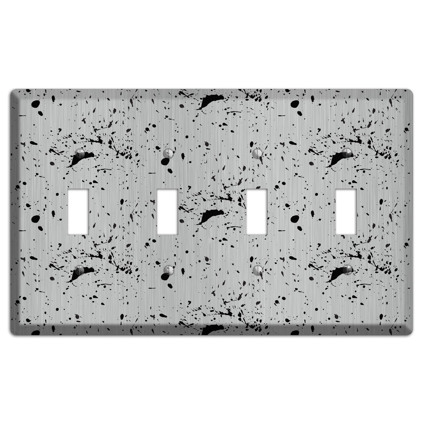 Ink Splash 5 Stainless 4 Toggle Wallplate