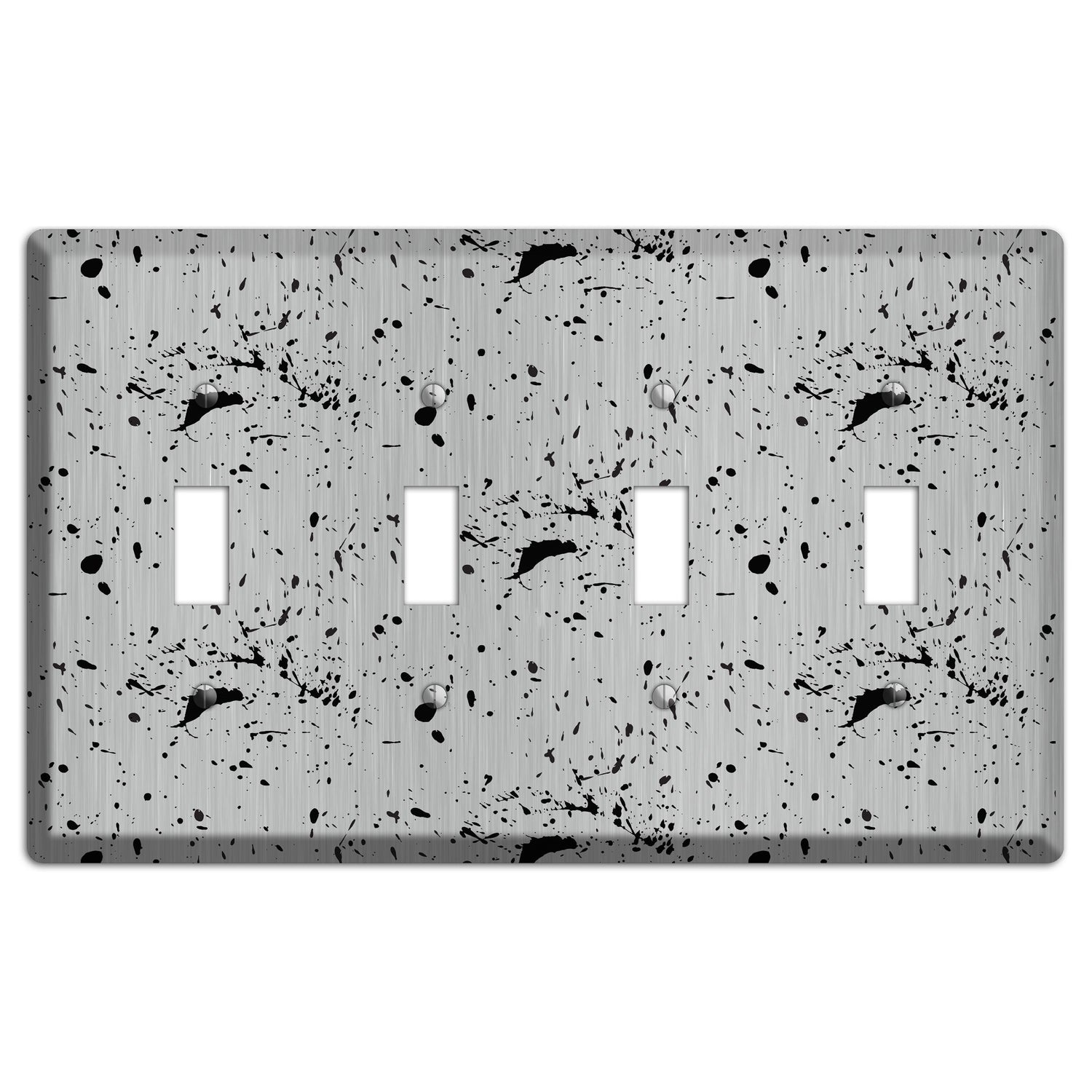 Ink Splash 5 Stainless 4 Toggle Wallplate