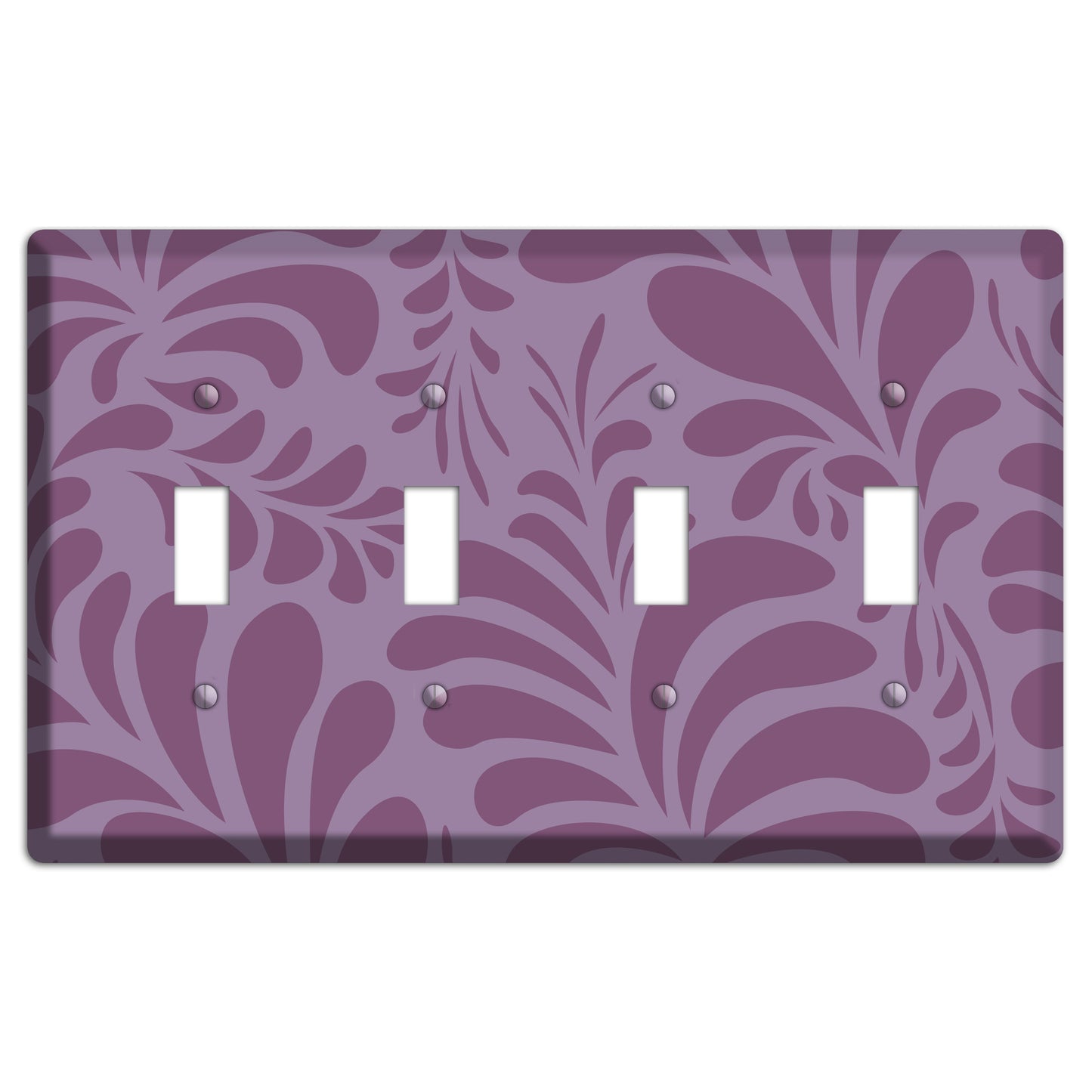 Purple Herati 4 Toggle Wallplate