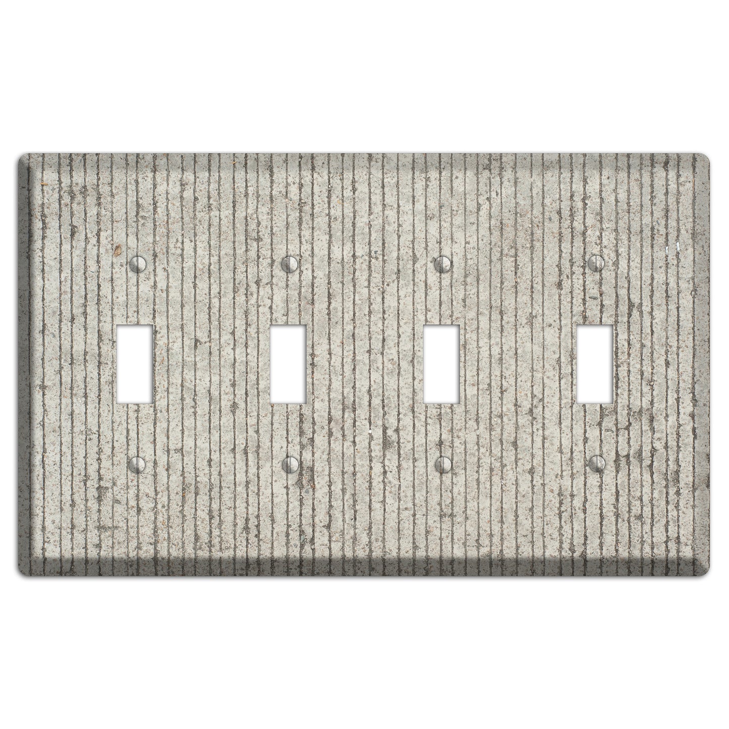 Vertical Concrete 4 Toggle Wallplate