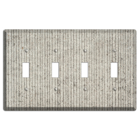 Vertical Concrete 4 Toggle Wallplate