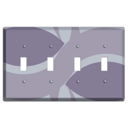 Grey and Lavender Abstract 4 Toggle Wallplate