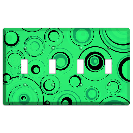 Bright Green Circles 4 Toggle Wallplate